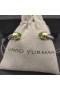 David Yurman Dámské Klasické Kabelové Manžetový Knoflíček Sterling Silver, s 18K Žluté Zlato a Světle Zelená Diamantový 5mm