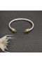 David Yurman Dámské Klasické Kabelové Manžetový Knoflíček Sterling Silver, s 18K Žluté Zlato a Světle Zelená Diamantový 5mm