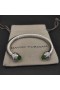 David Yurman Dámské Klasické Kabelové Manžetový Knoflíček Sterling Silver s Peridot a Diamanty 7mm