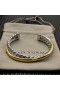 David Yurman Dámské Crossover Dvou Řádek Manžetový Knoflíček Sterling Silver s 14 k Žluté Zlato 11mm