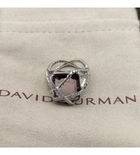 David Yurman Kabel Zábal Prsten Sterling Silver s Levandulový Ametyst a Diamanty 20.4 mm
