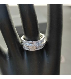 David Yurman Pavé Crossover Prsten 18K Bílého Zlata s Diamanty 11mm