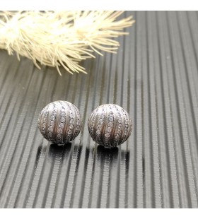 David Yurman Tvarovaná Kabel Náušnice Sterling Silver s Diamanty 8mm