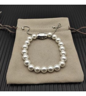 David Yurman Ženy Bijoux Duchovní Korálky Náramek, Perly a Stříbro 8mm
