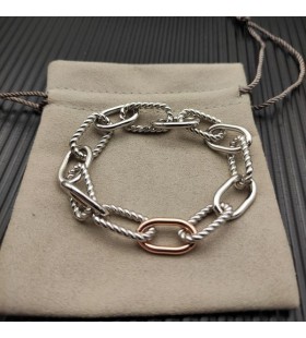 David Yurman Dámské Madison Řetěz Náramek Sterling Silver, S 18K Rose Gold 11mm