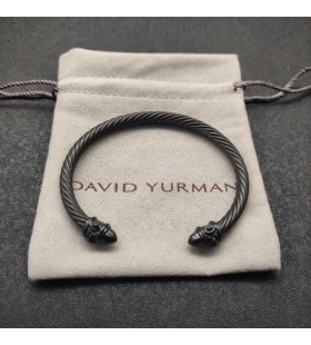 David Yurman Dámské Renesanční Klasické Kabelové Manžety Náramek Černý Hliník 5 mm