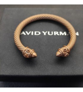 David Yurman Dámské Renesanční Klasické Kabelové Manžety Náramek Světle Hnědé Hliník 5 mm