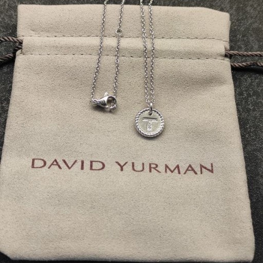 David Yurman Oprindelige Charme i Sterling Sølv med Diamant T