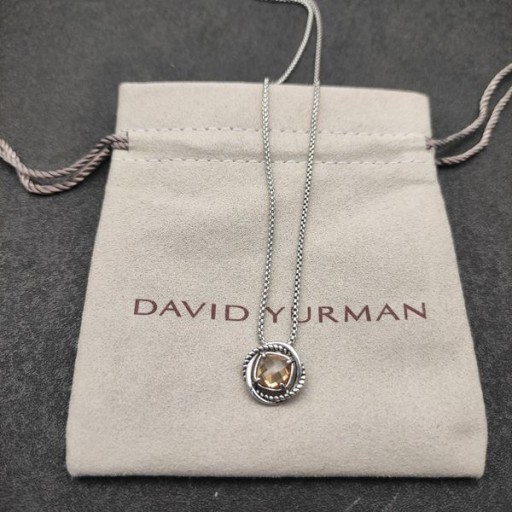 David Yurman Kvinders Infinity Vedhæng Halskæde Sterling sølv med Champagne Citrin 7mm