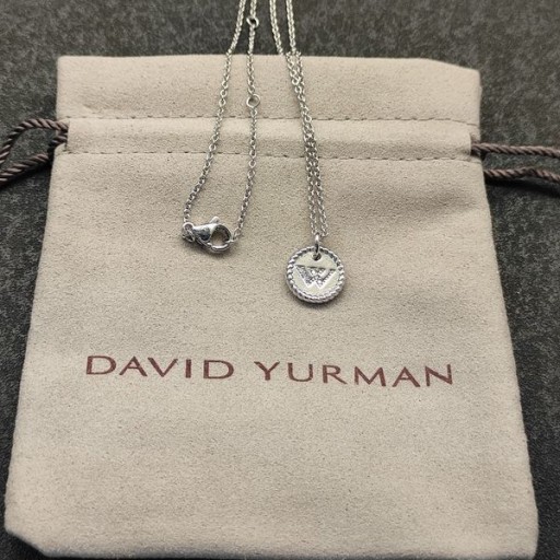 David Yurman Kvinder, Oprindelige Charme Halskæde Sterling Sølv med Diamant W