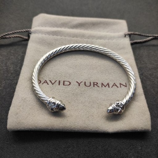 David Yurman Kvinder Renæssance Cablespira Cuff Bracelet Sterling Sølv 5mm