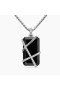David Yurman Kabel-Wrap Amulet Sterling Sølv med Sort Onyx og Diamanter 32mm