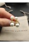 David Yurman Gul Guld 8+10mm Dobbelt Perle Øreringe