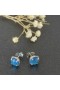 David Yurman Petite Chatelaine Stud Øreringe Sterling Sølv med en Blå Krystal, 8mm