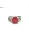 David Yurman Petite Wheaton Ring Sterling Sølv med Hampton Red Topas og Diamanter 10mm