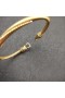 David Yurman Kvinders Spænde Cablespira Bangle Armbånd 18K Gul Guld med Diamanter 4mm