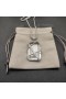 David Yurman Kvinder ' s Kabel-Wrap Amulet Sterling Sølv med krystaller og Diamanter 32mm