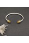 David Yurman Kvinders Klassiske Kabel-Cuff Bracelet Sterling Sølv med 18K Gul Guld og Citrin 5mm