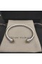 David Yurman Kvinders Klassiske Kabel-Cuff Bracelet Sterling Sølv med Gule Diamanter 5mm