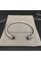 David Yurman Women ' s Classic Cablespira Cuff Bracelet Sterling Sølv med Rød Diamanter 5mm