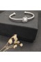 David Yurman Women ' s Classic Cablespira Station Cuff Bracelet Sterling Sølv med Hvid Agat og Diamanter 4mm