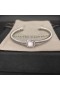 David Yurman Women ' s Classic Cablespira Station Cuff Bracelet Sterling Sølv med Hvid Agat og Diamanter 4mm