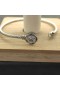 David Yurman Kvinders Petite Chatelaine Bangle Bracelet Sterling Sølv med Hvide Diamanter 3mm