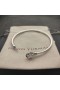 David Yurman Kvinders Petite Chatelaine Bangle Bracelet Sterling Sølv med Hvide Diamanter 3mm