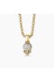 David Yurman Kvinder Skull Amulet Fuld Pavé Diamanter og 18K Gul Guld 14mm