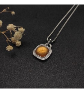 David Yurman Kvinders Albion Vedhæng Sterling Sølv med Champagne Citrin og Diamanter 15mm