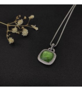 David Yurman Kvinders Albion Vedhæng Sterling Sølv med Akvamarin og Diamanter 15mm
