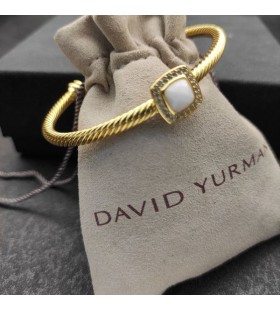 David Yurman Kvinder ' s Kabel-Armbånd 18K Gul Guld Med sort Onyx Og Diamanter 4mm