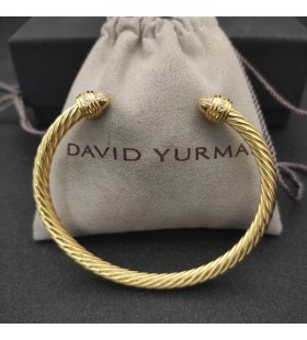 David Yurman Women ' s Classic Cablespira Armbånd 18K Gul Guld med Diamanter 5mm