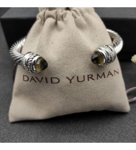 David Yurman Women ' s Classic Cablespira Cuff Bracelet Sterling Sølv med Brune Diamanter, 7mm