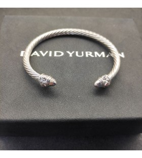 David Yurman Kvinder Renæssance Cablespira Cuff Bracelet Sterling Sølv 5mm