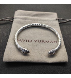 David Yurman Kvinder Renæssance Cablespira Cuff Bracelet Sterling Sølv 5mm