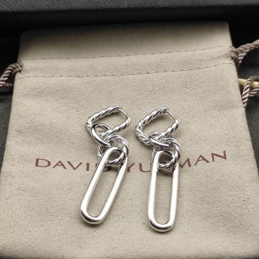 David Yurman Lexington Dubbele Koppeling Oorbellen Sterling Zilver 53mm