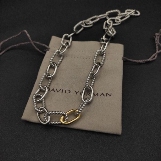 David Yurman Vrouwen Madison Chain Necklace Sterling Zilver met 18 KARAAT Geel Goud 8,5 mm