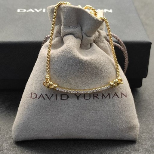 David Yurman Vrouwen Petite Helena Wrap Station Ketting 18K Geel Goud met Diamanten 29mm