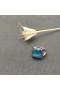 David Yurman 14MM Platte Vierkante Blauwe Diamant Ring