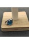 David Yurman 14MM Platte Vierkante Blauwe Diamant Ring