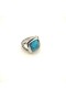 David Yurman 14MM Platte Vierkante Blauwe Diamant Ring