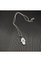 David Yurman Hamsa Amulet 18K Wit Goud met Pave Diamanten en Blauwe Saffier 24,6 mm