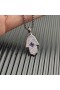 David Yurman Hamsa Amulet 18K Wit Goud met Pave Diamanten en Blauwe Saffier 24,6 mm