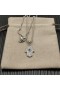 David Yurman Hamsa Amulet 18K Wit Goud met Pave Diamanten en Blauwe Saffier 24,6 mm