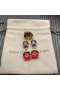 David Yurman Marbella Drop Oorbellen in 18K Geel Goud met Amethist en Rhodolite Granaat 51mm