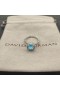 David Yurman Petite Chatelaine Pave Bezel Ring van Sterling Zilver met Blauwe Topaas en Diamant 7mm