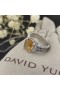David Yurman Petite Wheaton Ring van Sterling Zilver met Hampton Gele Topaas en Diamanten 10mm