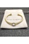 David Yurman Vrouwen Kabel Manchet Armband 18K Geel Goud Met Wit Onyx En Diamant 4mm