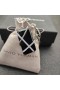 David Yurman Vrouwen Kabel Wrap Amulet Sterling Zilver met Zwarte Onyx en Diamant 32mm